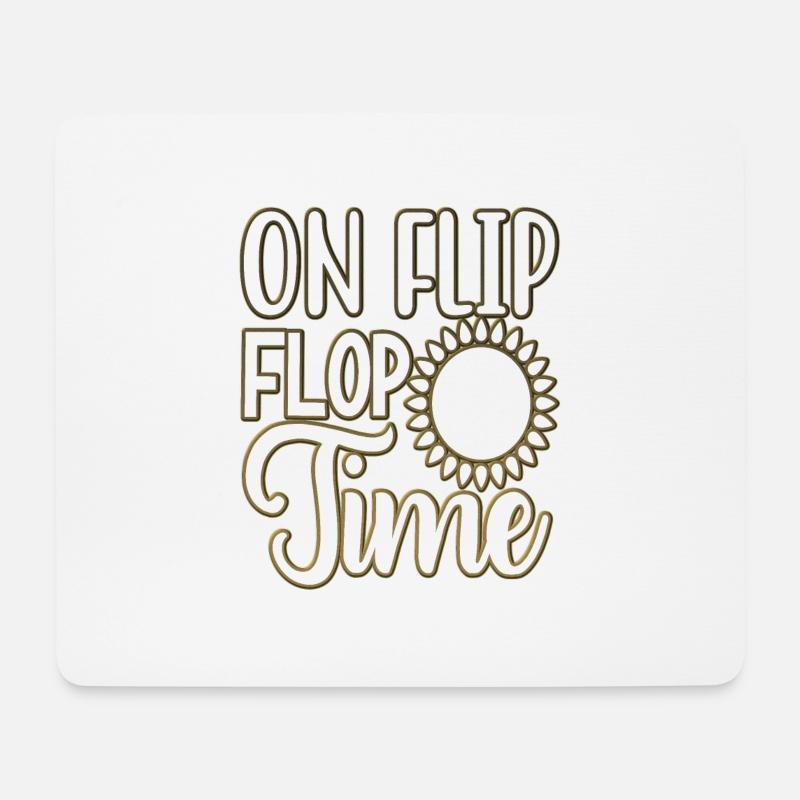 Flip Flops Sommer Warm Urlaub Strand Sonne Meer - Mousepad (Querformat) - Weiß