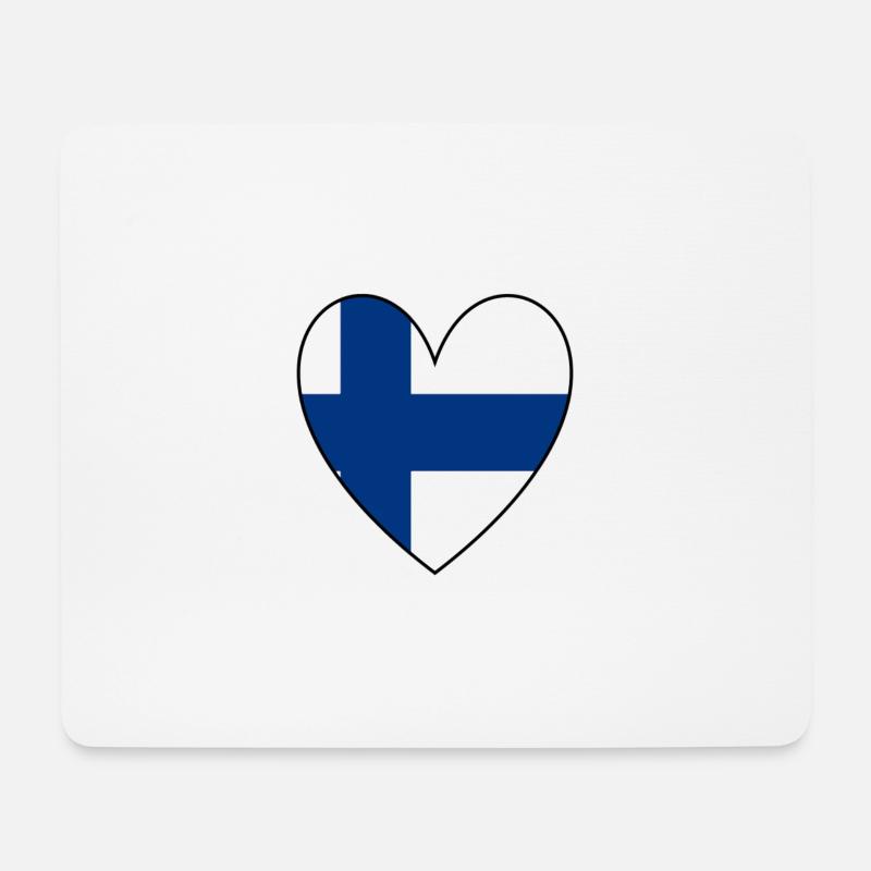 Finnland Herz - Mousepad (Querformat) - Weiß
