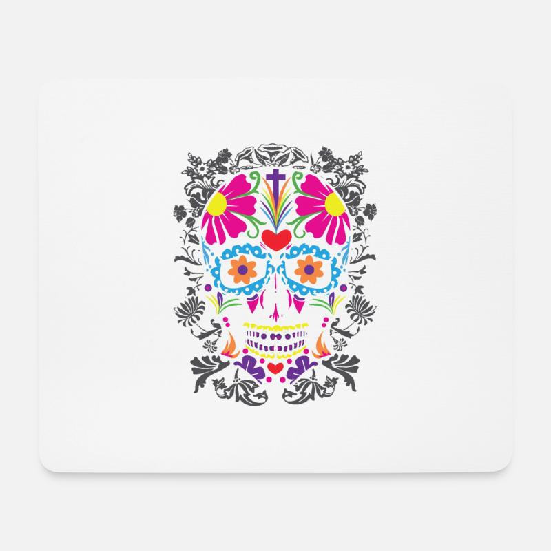 Sugar Skull dia de los muertos - Mousepad (Querformat) - Weiß