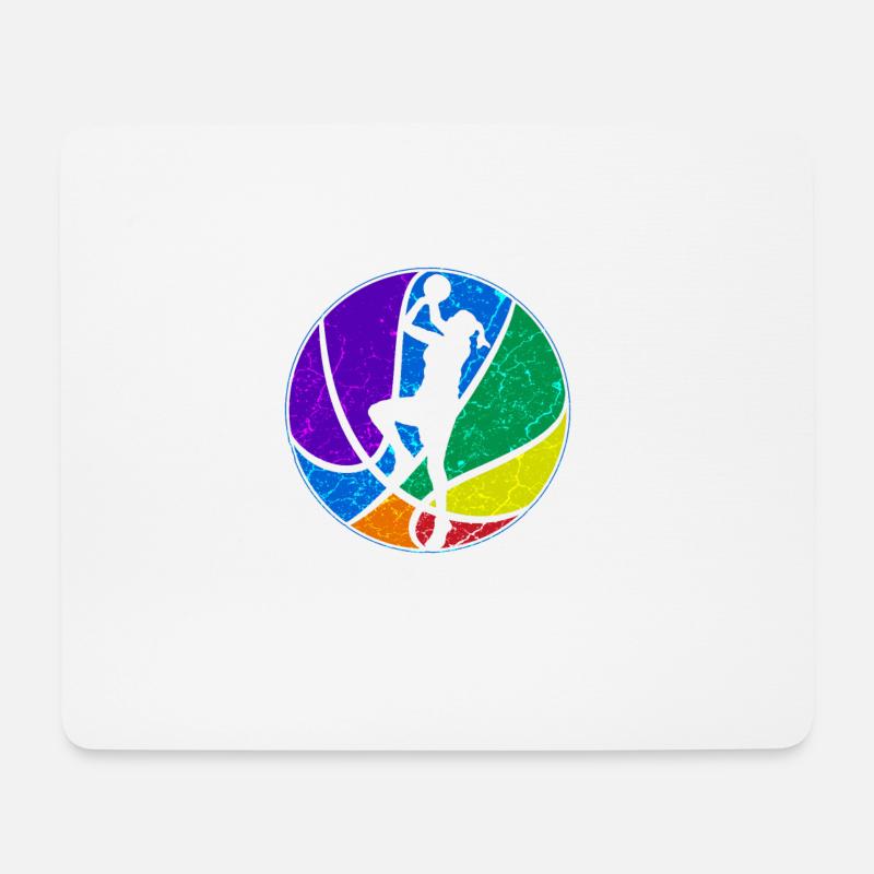 Basketballspieler Basketball Mädchen - Mousepad (Querformat) - Weiß