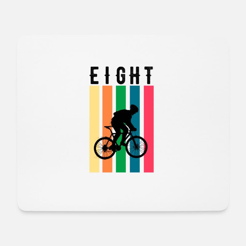 Dirtbiker Geschenk für Kinder 8. Geburtstag Retro - Mousepad (Querformat) - Weiß