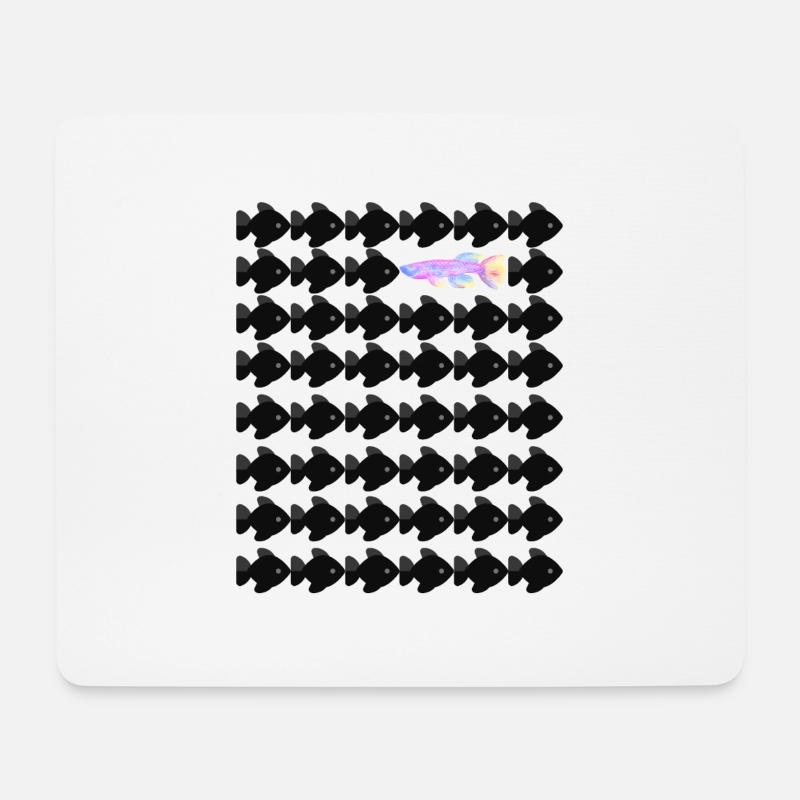 Swim against the stream - Mousepad (Querformat) - Weiß