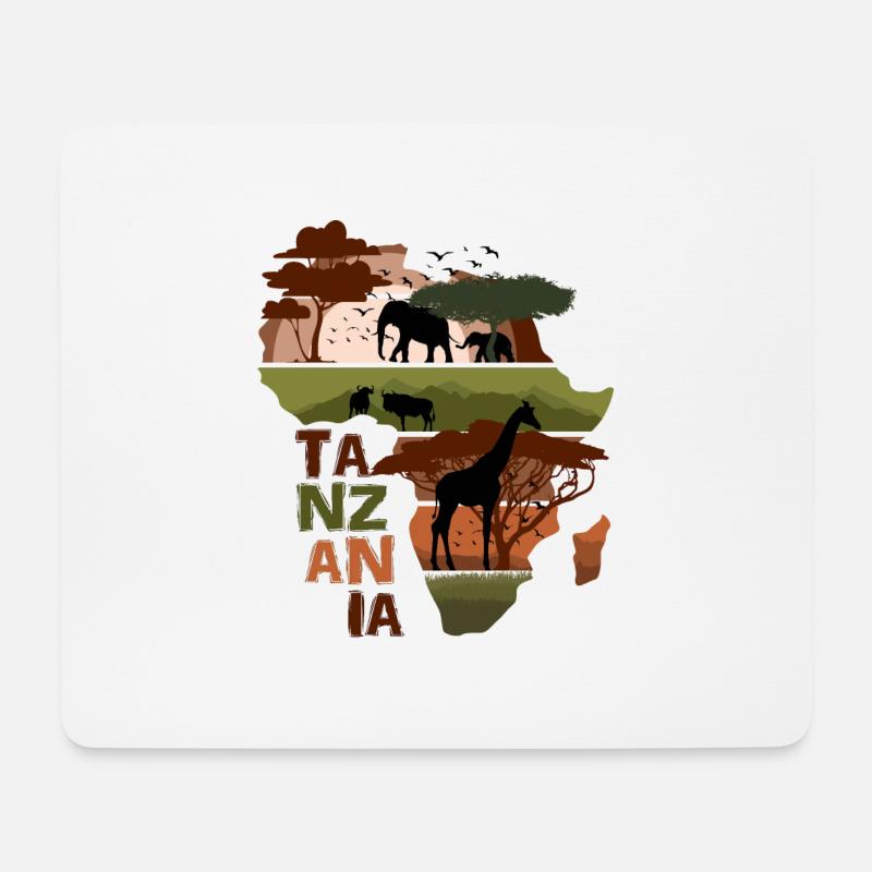 Tansania Afrika Sonnenuntergang - Mousepad (Querformat) - Weiß