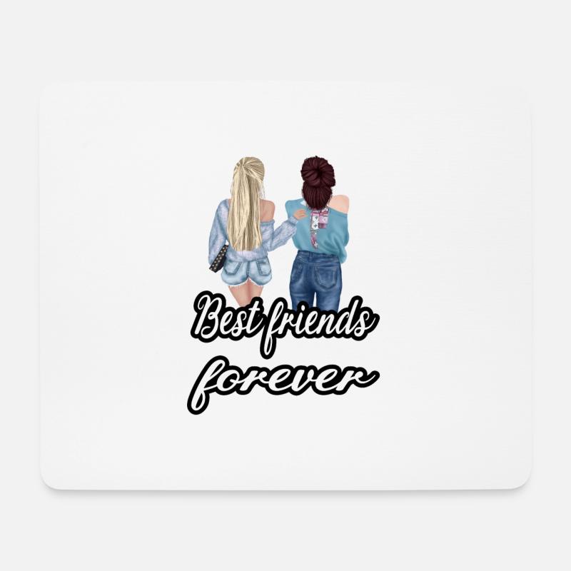 Beste Freundin für immer - Mousepad (Querformat) - Weiß