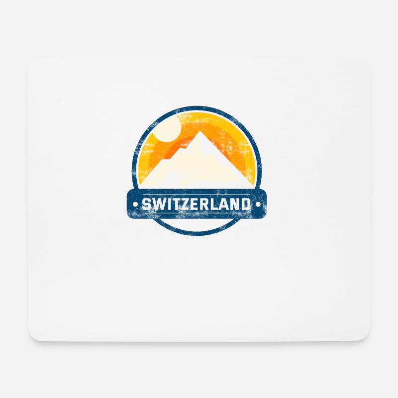 Schweizer Berge Alpen Schweiz - Mousepad (Querformat) - Weiß