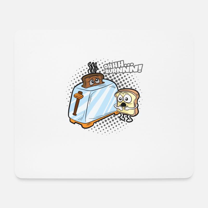 Oh Burn Toast Toastbrot RoastFrüchstück Humor - Mousepad (Querformat) - Weiß