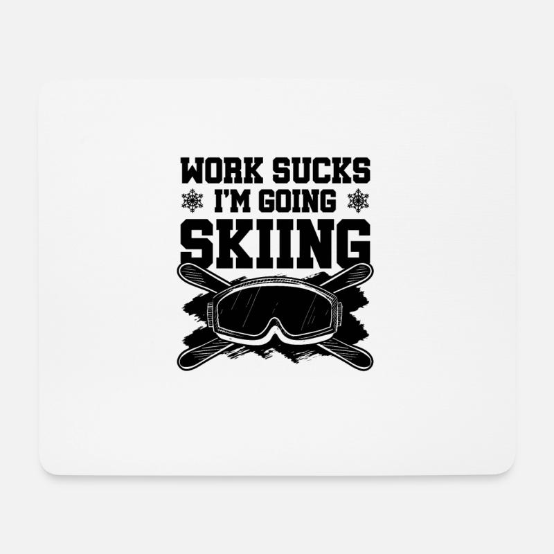 Skibrille Ski - Mousepad (Querformat) - Weiß