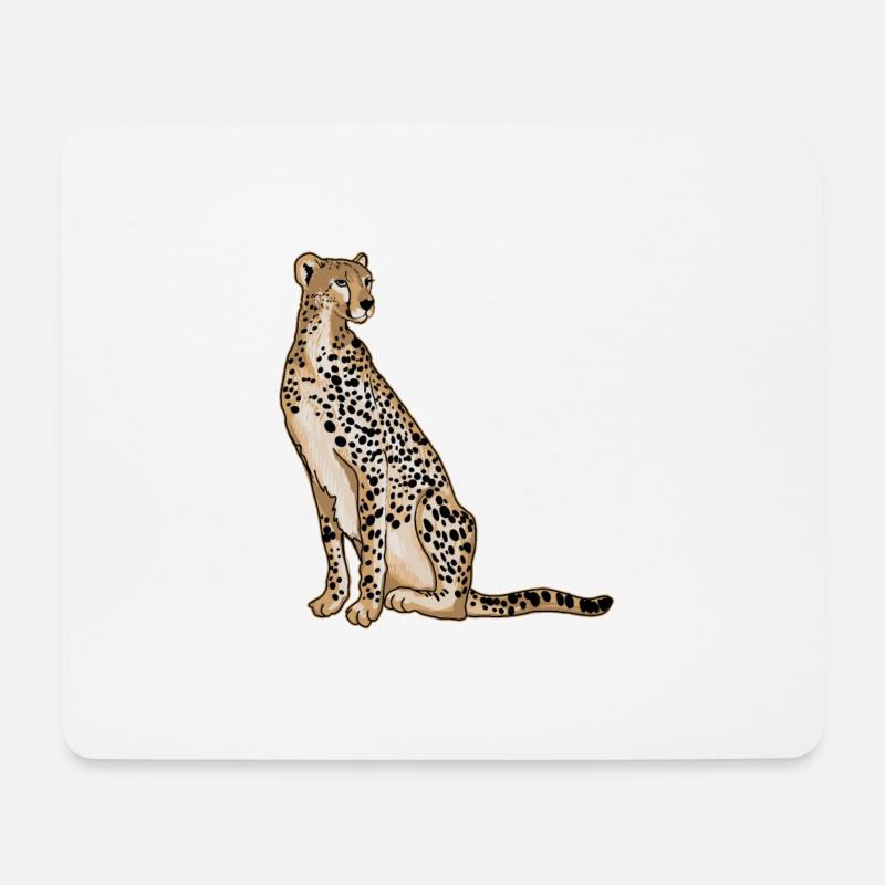 Gepard - Mousepad (Querformat) - Weiß