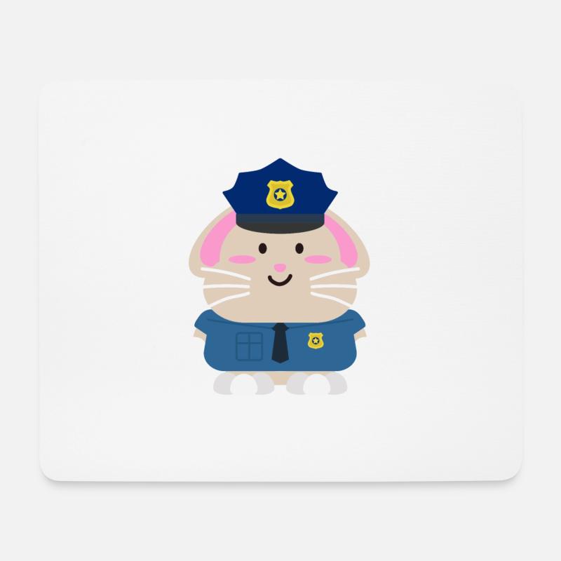 Polizei Hase - Mousepad (Querformat) - Weiß