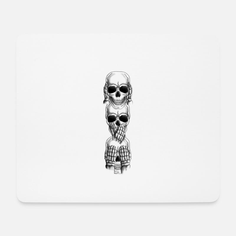 Skull senses vertical - Mouse Pad (horizontal) - white