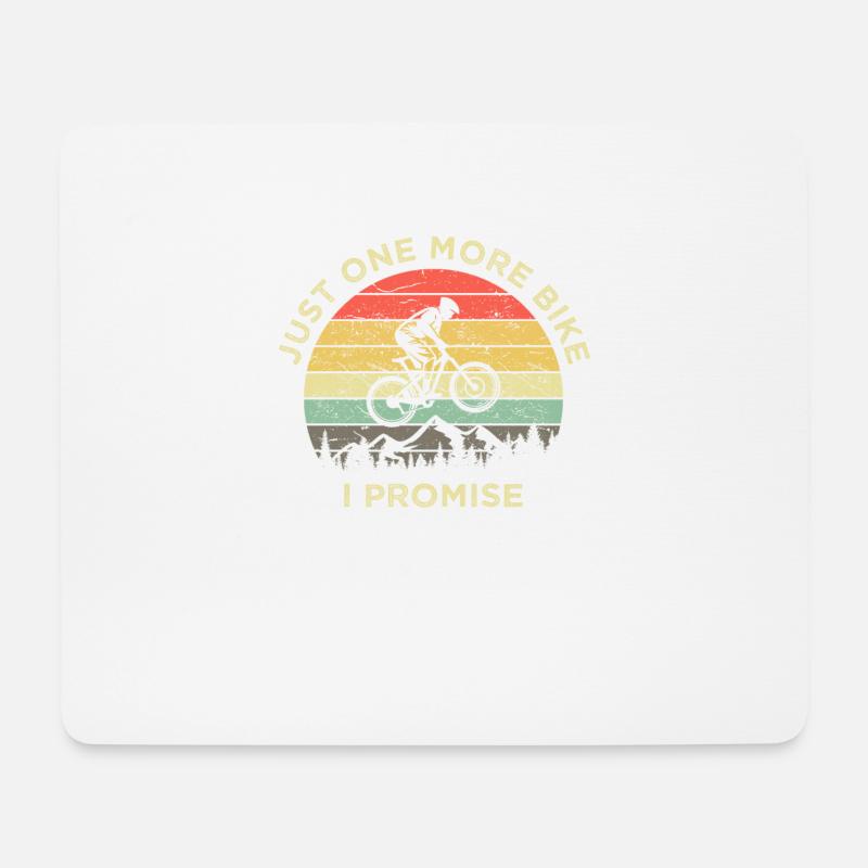 MTB Radfahrer Retro Vintage Just One More Bike - Mousepad (Querformat) - Weiß