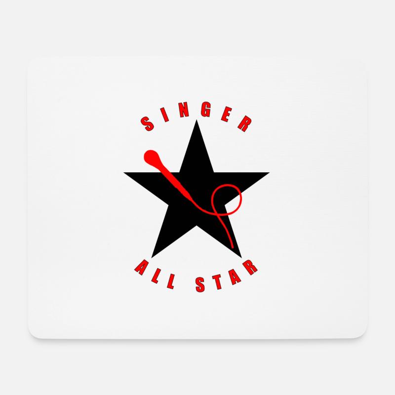 Singer - Sänger - Singen - Mousepad (Querformat) - Weiß