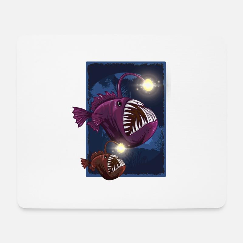 Anglerfische Laterne - Mousepad (Querformat) - Weiß