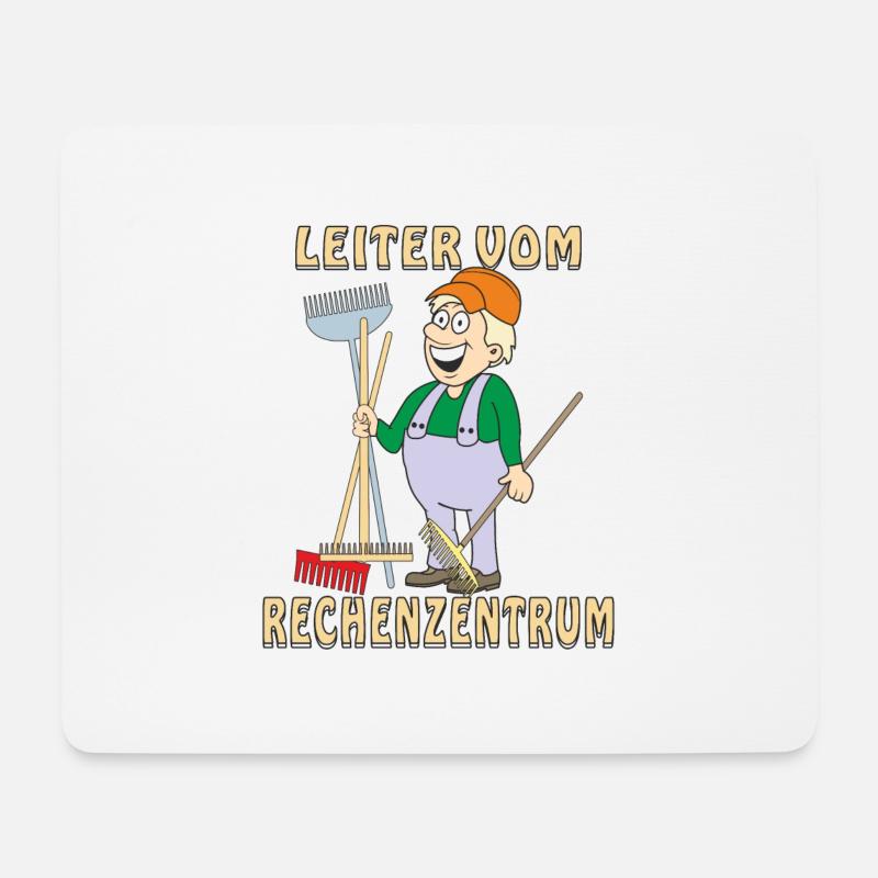 MENSCH COMIC LEITER VOM RECHENZENTRUM - Mousepad (Querformat) - Weiß