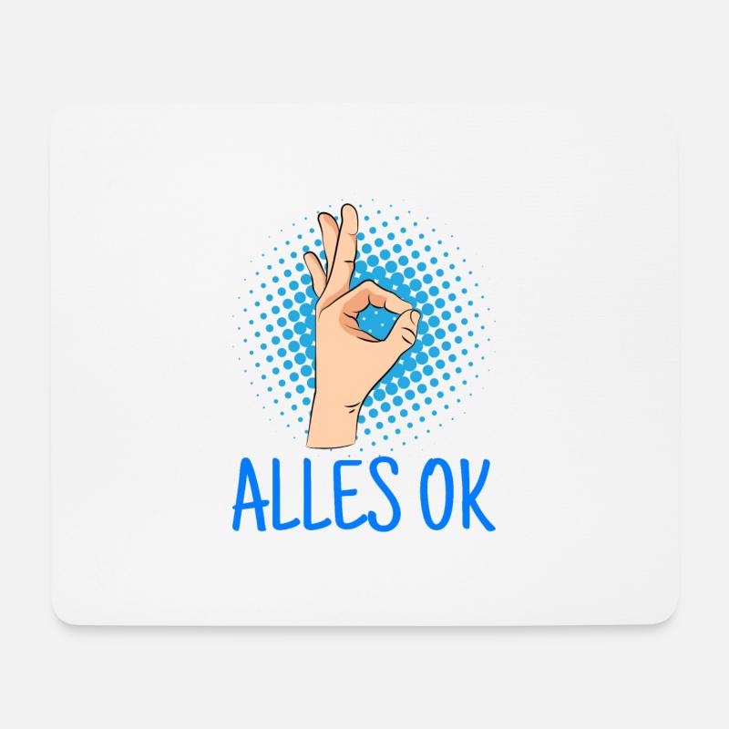 Alles ok? Alles ok! Handzeichen Tauchen - Mousepad (Querformat) - Weiß