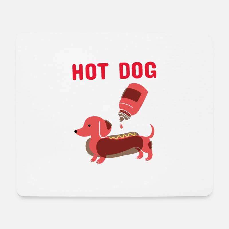 Hot Dog Dog - Mousepad (Querformat) - Weiß
