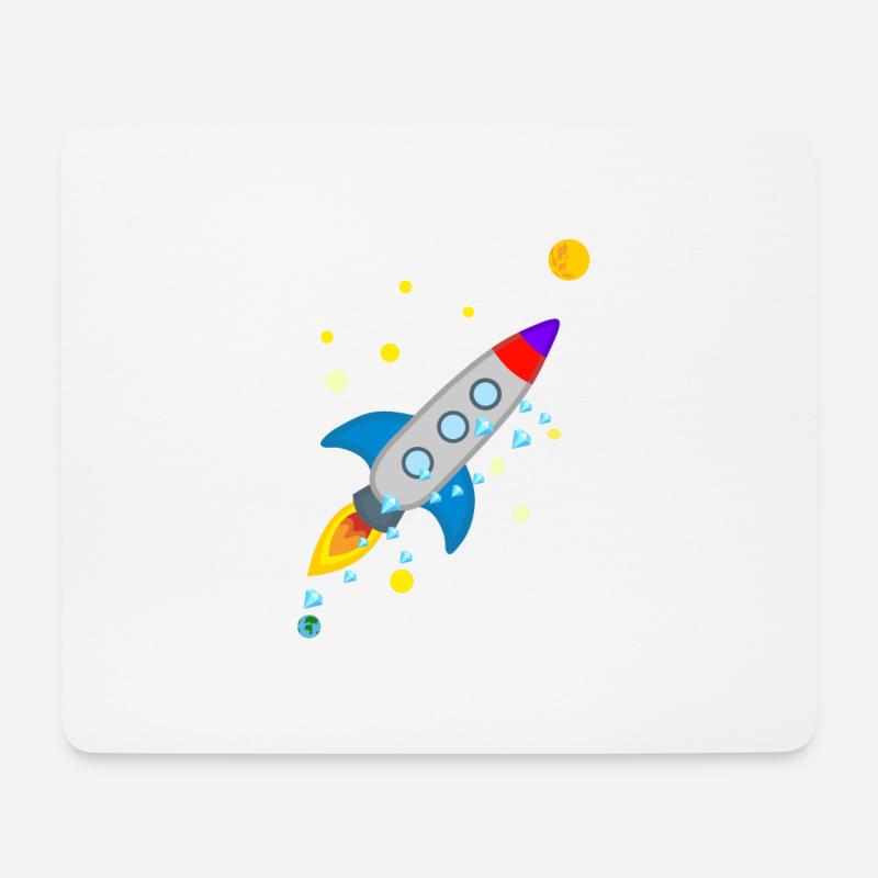 Rakete zum Mond - Mousepad (Querformat) - Weiß