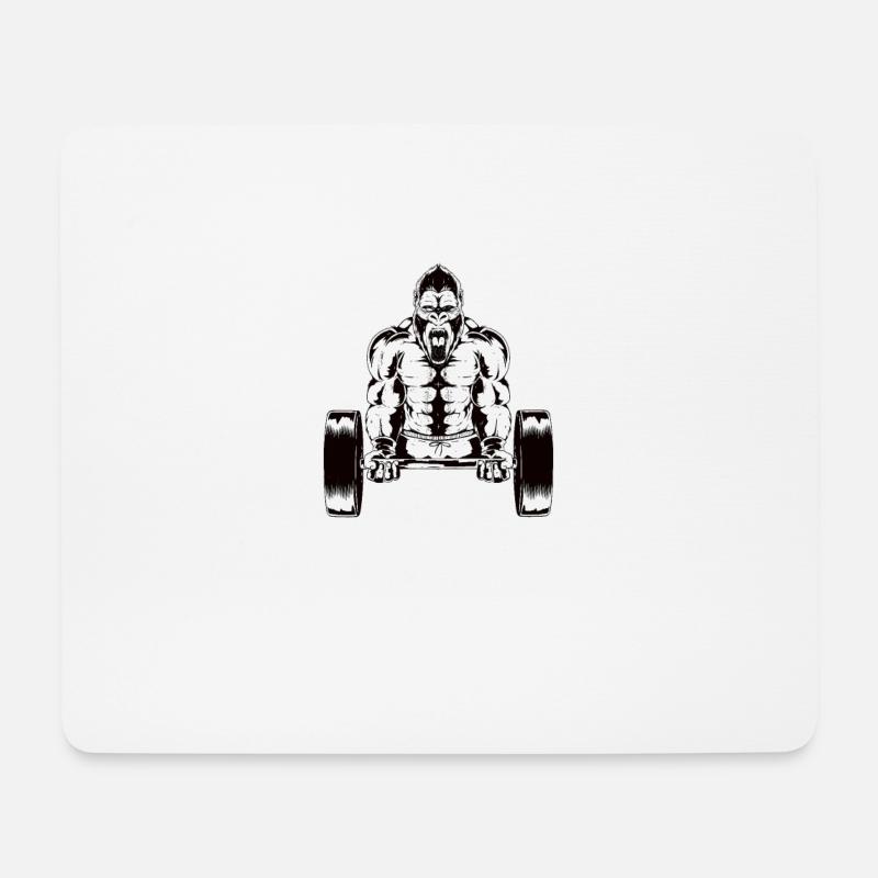 Silberrücken | Gorilla - Mousepad (Querformat) - Weiß