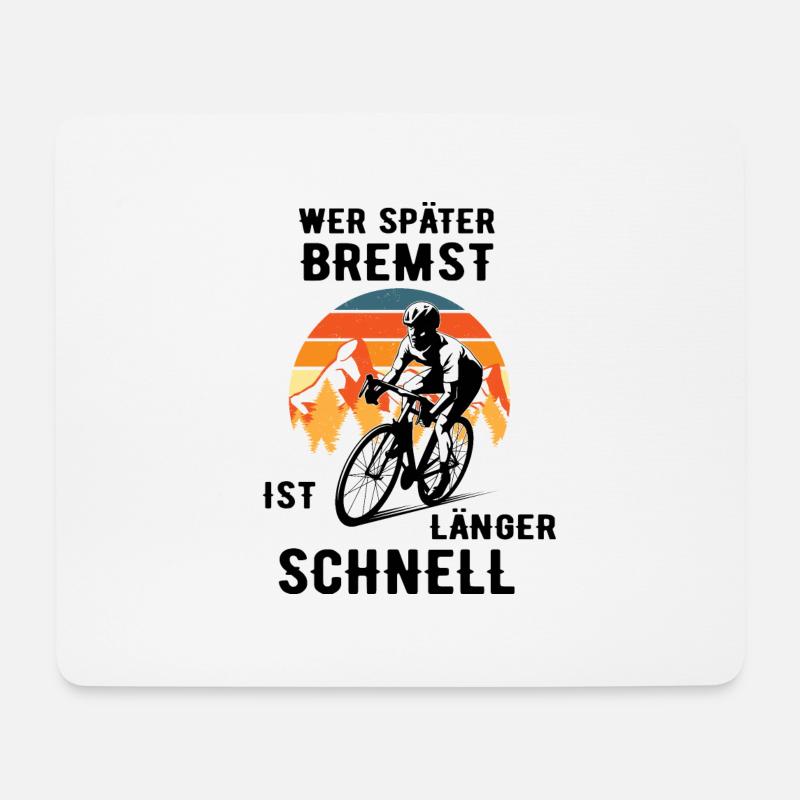 Rennrad Fahrradfahrer Retro Geschenk - Mousepad (Querformat) - Weiß