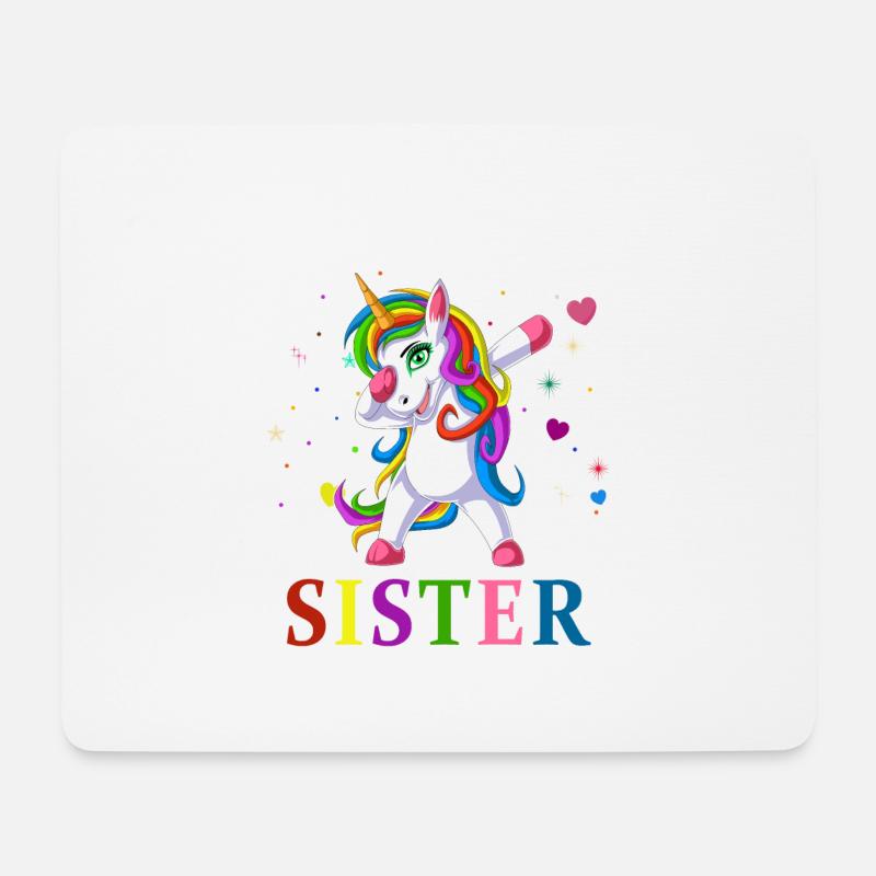 große Schwester endlich Einhorn - Mousepad (Querformat) - Weiß