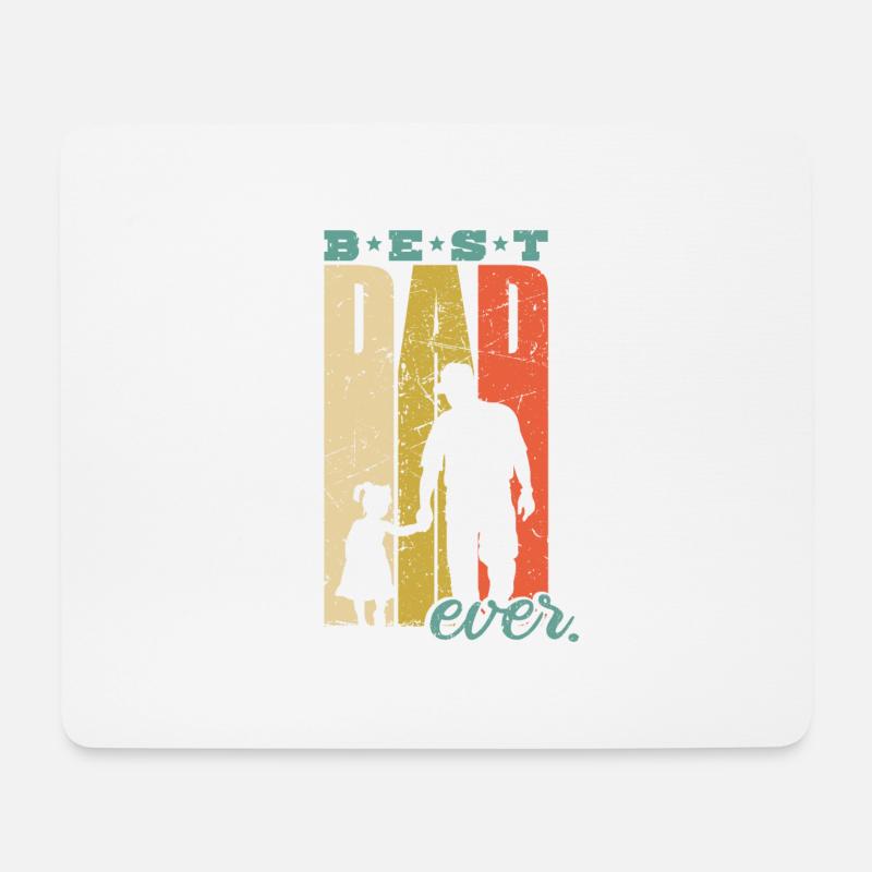 Best Dad Ever Retro Papa Geburt Tochter Geschenk - Mousepad (Querformat) - Weiß