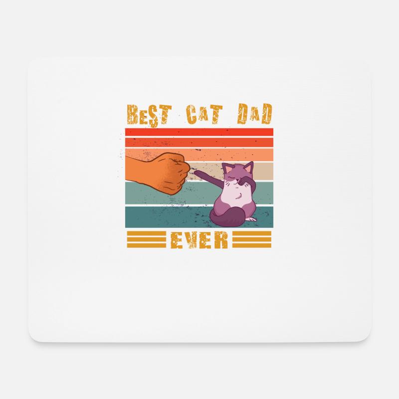chat père vintage design idée cadeau - Tapis de souris (format paysage) - blanc