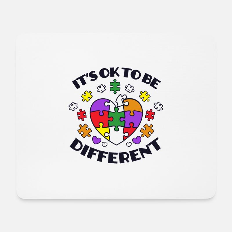 Autismus-Bewusstsein Es ist ok, anders zu sein - Mousepad (Querformat) - Weiß