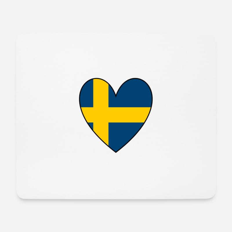 Schweden Herz - Mousepad (Querformat) - Weiß