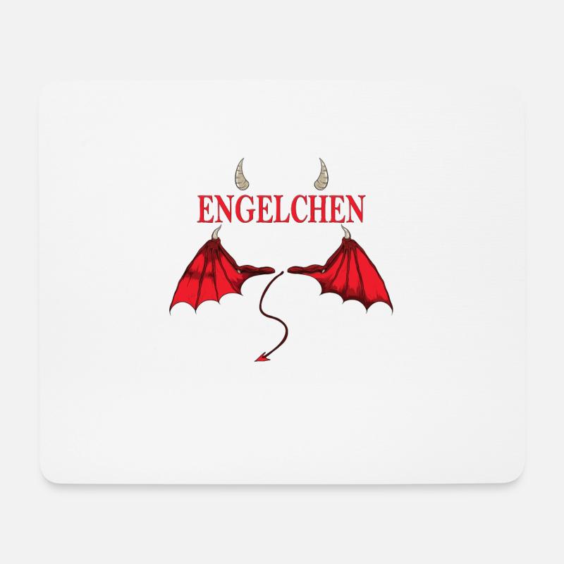 Engelchen Teufelchen Kostüm Flügel Fasching Hörner - Mousepad (Querformat) - Weiß