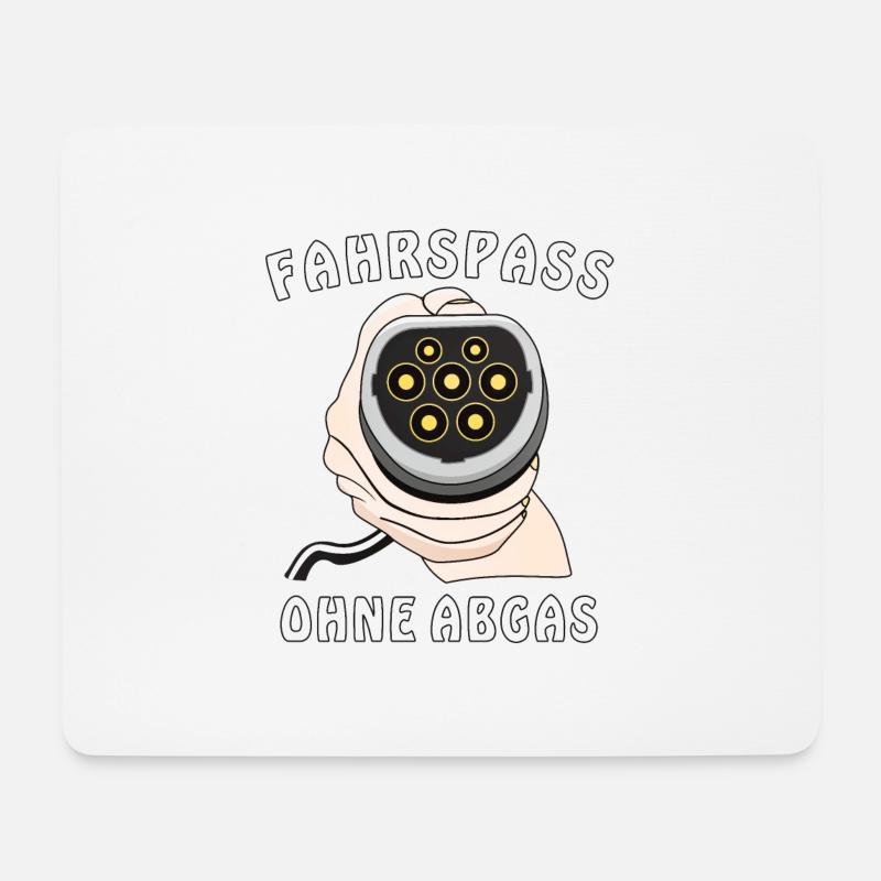 LADESTECKER FAHRSPASS OHNE ABGAS - Mousepad (Querformat) - Weiß