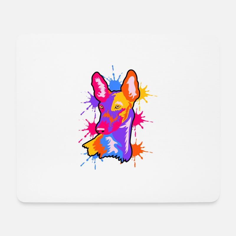 FARBFROHES PODENCO by The Manzanita´s - Mousepad (Querformat) - Weiß