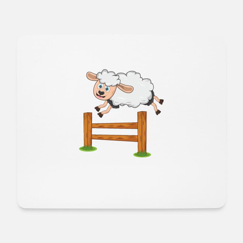 Schaf - Mousepad (Querformat) - Weiß