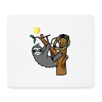Faultier Wildnis Wildtier sportlich klettern - Mousepad (Querformat) - Weiß - Vorne