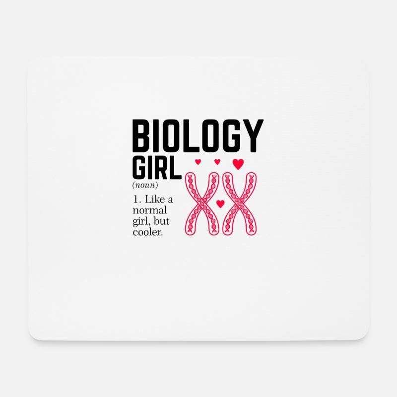 Biologie Mädchen wie ein normales Mädchen, aber kühler - Mousepad (Querformat) - Weiß