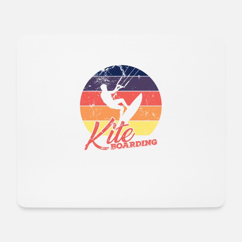 Kite Boarding im Wind - Mousepad (Querformat) - Weiß