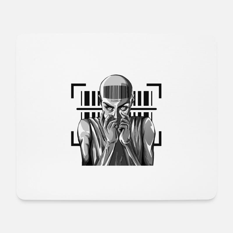 Barcode Punk Outfit - Registered in the system - Mouse Pad (horizontal) - white
