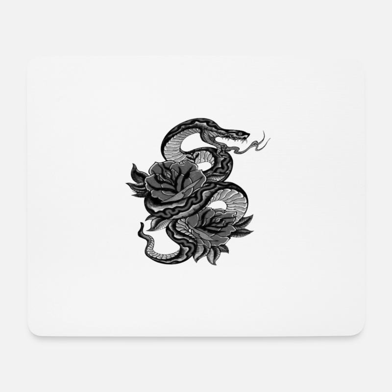 Japanische Schlange - Mousepad (Querformat) - Weiß