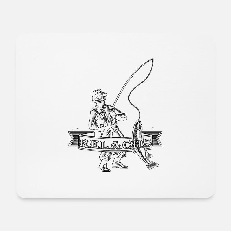 angeln lachs relachs fischen laichzeit angelfreund - Mousepad (Querformat) - Weiß