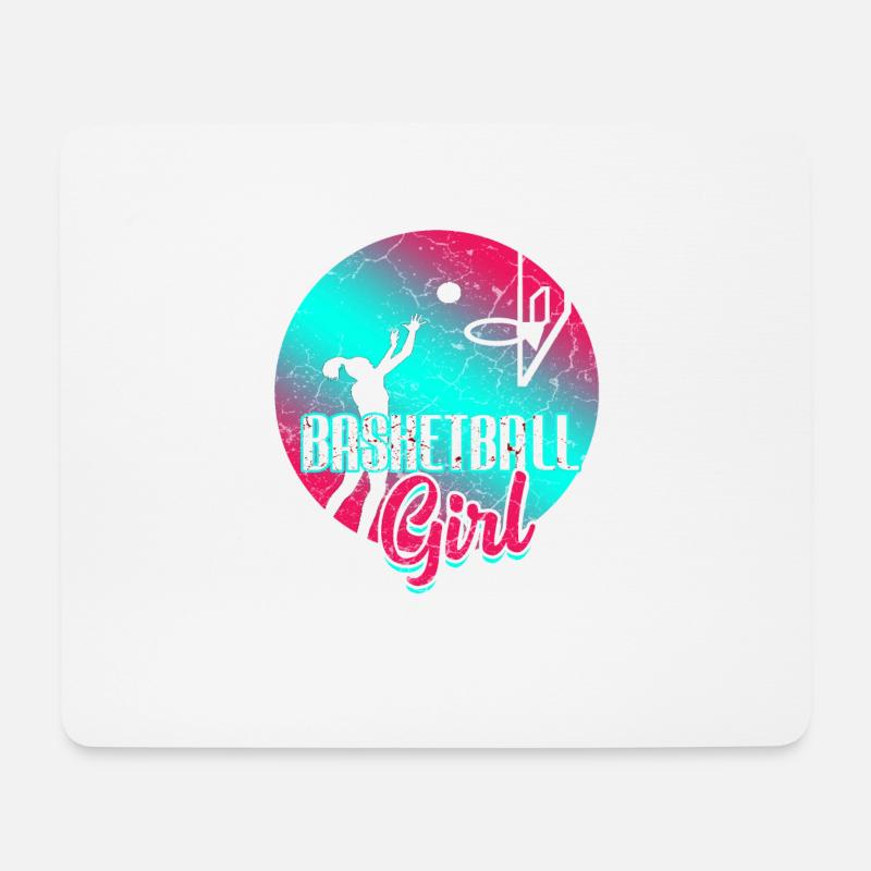 Basketballspieler Basketball Mädchen - Mousepad (Querformat) - Weiß