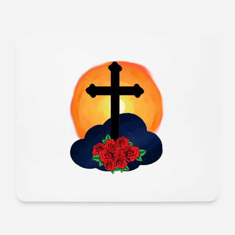 sterben Tod Kreuz Auferstehung Jenseits Jesus - Mousepad (Querformat) - Weiß