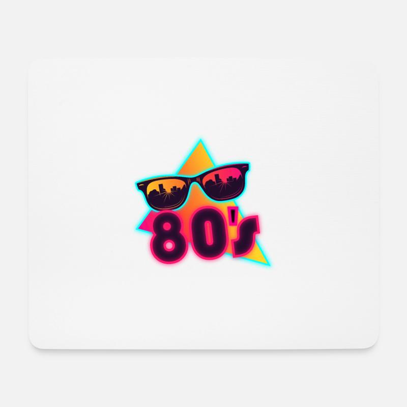 80er Sonnenbrille 80er Outfir 80er Mottoparty 80er - Mousepad (Querformat) - Weiß