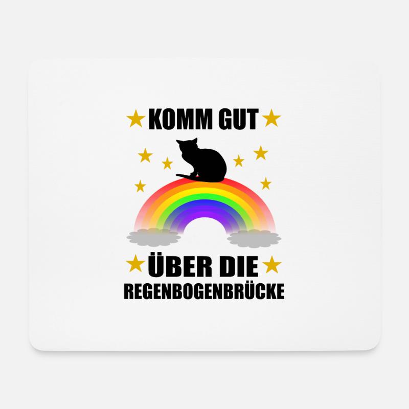 Süße Katze Regenbogenbrücke Gedanke - Mousepad (Querformat) - Weiß