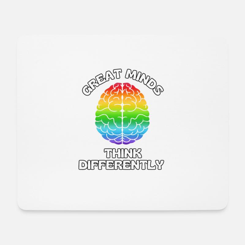 Große Köpfe denken anders - Mousepad (Querformat) - Weiß
