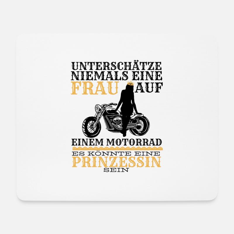 Prinzessin Motorrad - Mousepad (Querformat) - Weiß