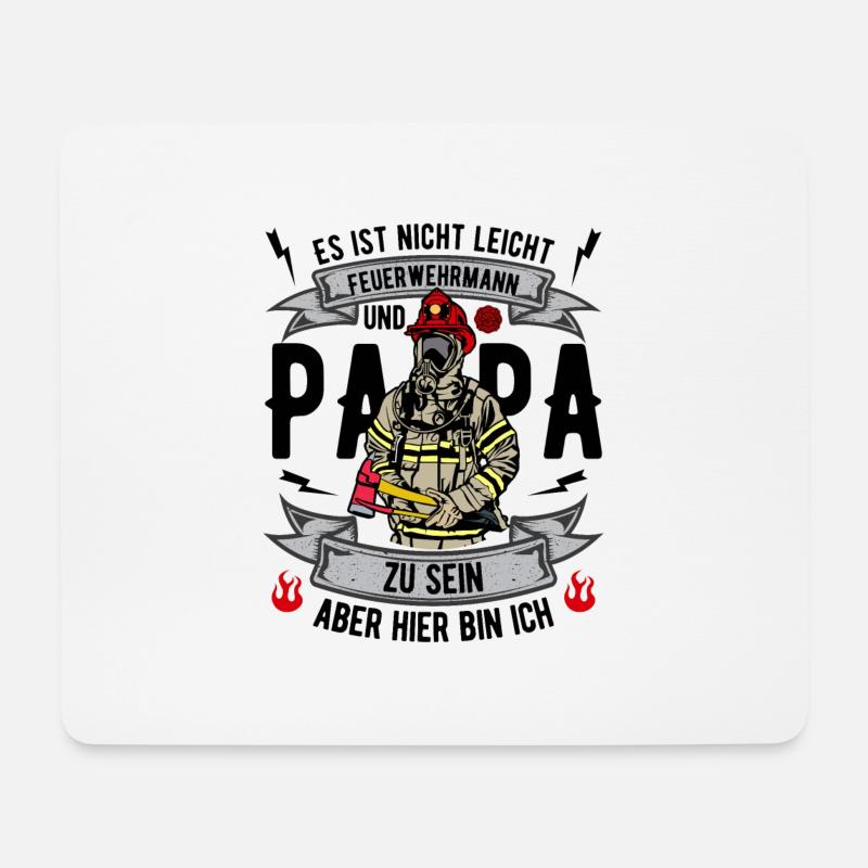 Feuerwehr Papa - Mousepad (Querformat) - Weiß