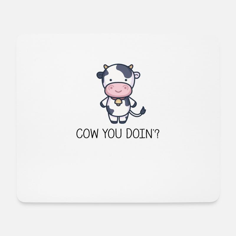 Kuhstall Hof Milchkuh Farmer Kind Kuh Kühe - Mousepad (Querformat) - Weiß