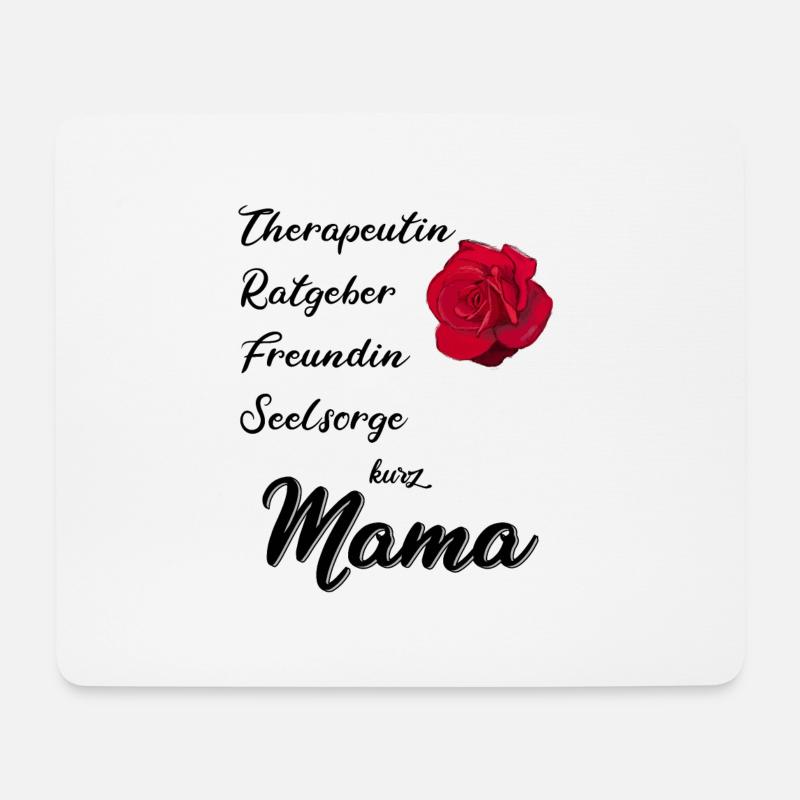 Muttertags Rose, Mama ich liebe dich - Mousepad (Querformat) - Weiß