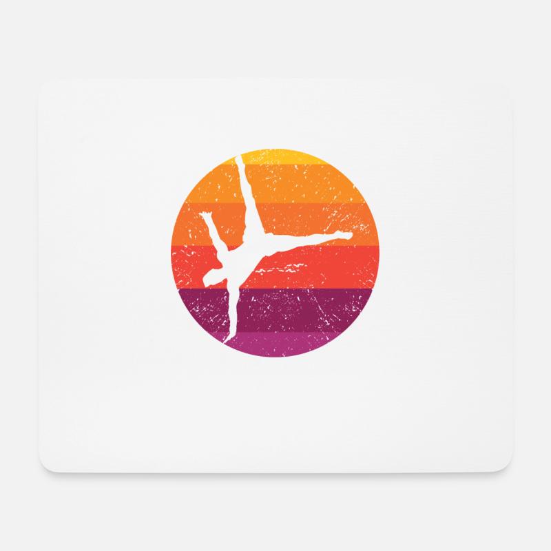 Gymnastik Sunset Turner Retro Turnen Vintage Kunst - Mousepad (Querformat) - Weiß
