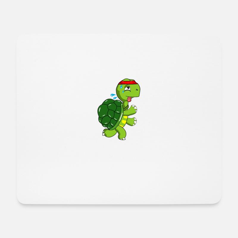 Joggende Schildkröte - Mousepad (Querformat) - Weiß