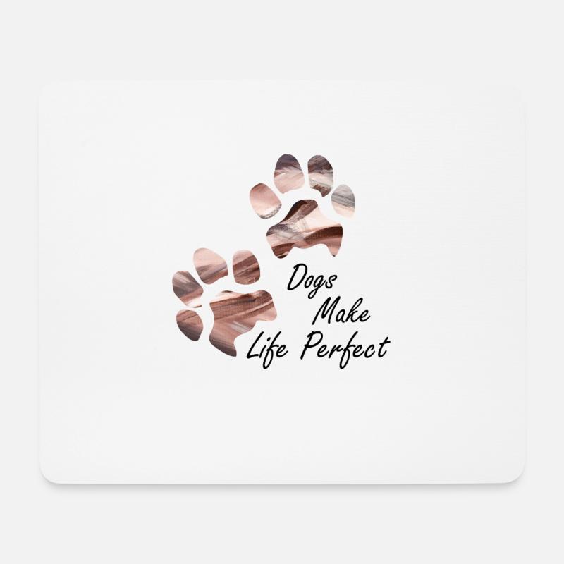 Pfotenabdrücke Hundepfote Pfoten Hund Hunde - Mousepad (Querformat) - Weiß